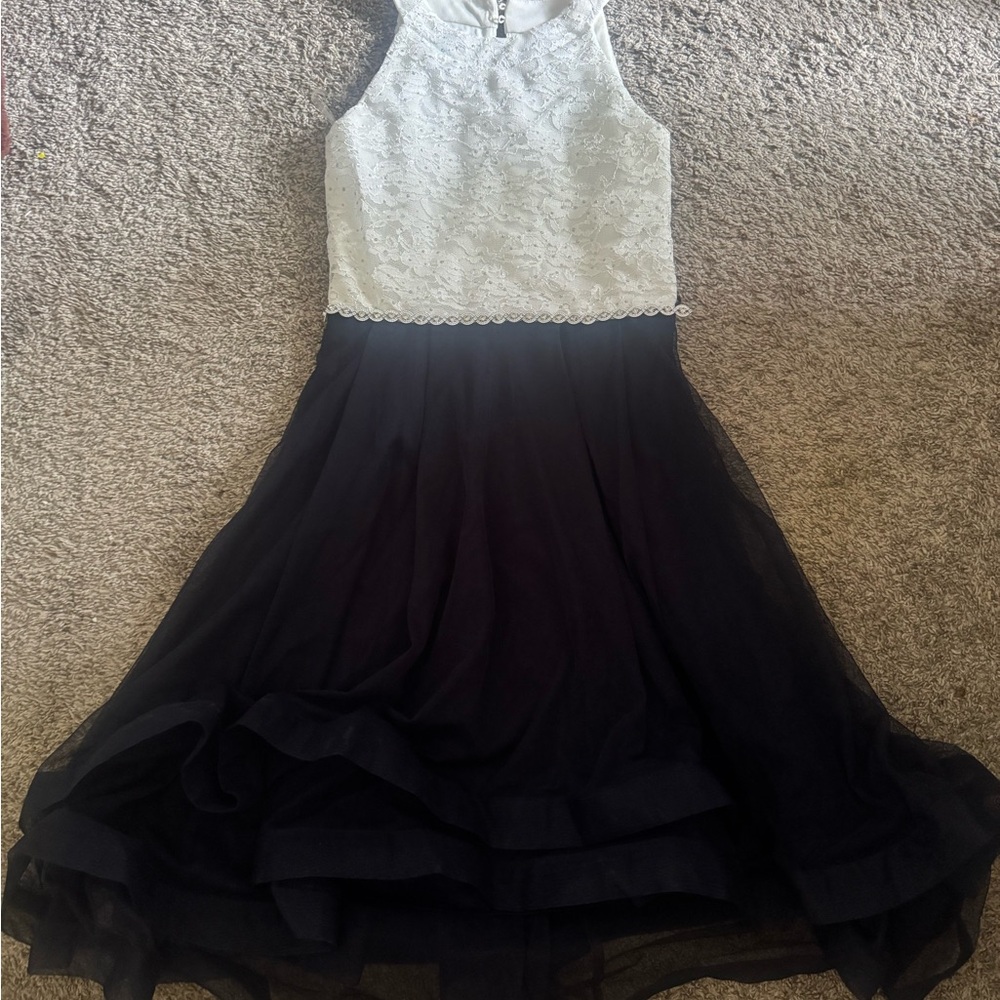 Speechless White and Cream Ruffled Tiered Halter Dress